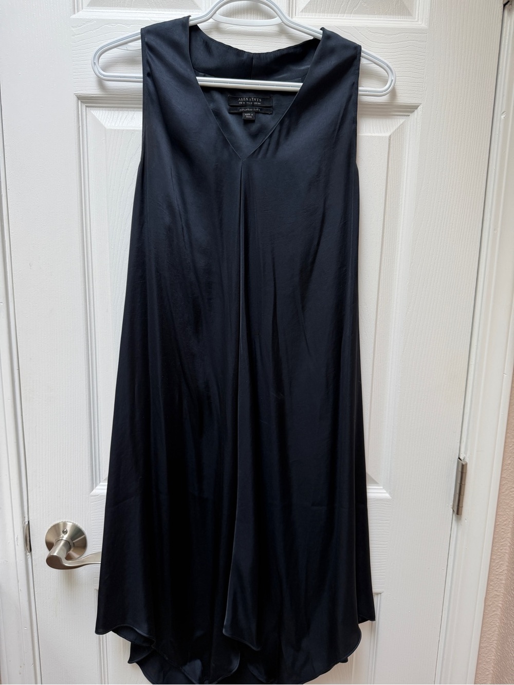 All Saints Black High-Low Skirt